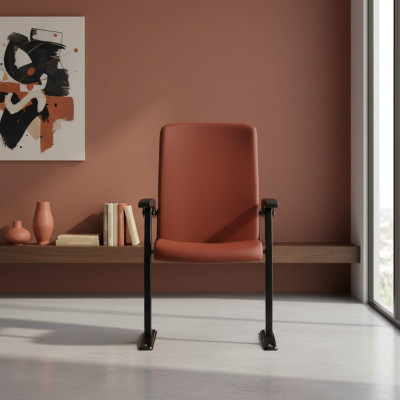 Fauteuil canapé 1 place pour théâtre Design Luxe Fauteuil Rouge Art Déco Textile neuf