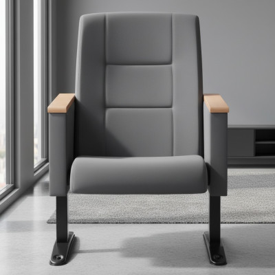 Gris Art Déco Fauteuil de Luxe 1 Place Fauteuil de Théâtre Fauteuil Mono Place en Textile