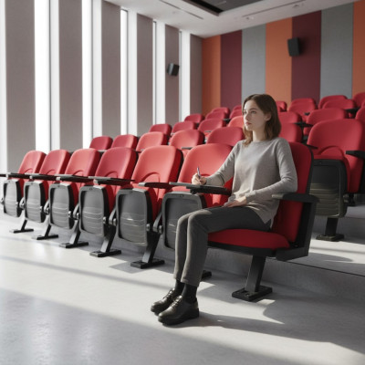 Chaise rembourrée en rouge, design 1 place 1 place moderne, fauteuil de cinéma de luxe théâtre