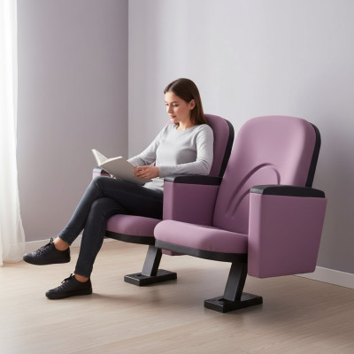 Moderne Fauteuil Fauteuil Canapé 1 Place pour Théâtre Cinéma Design de Luxe Textile Rose