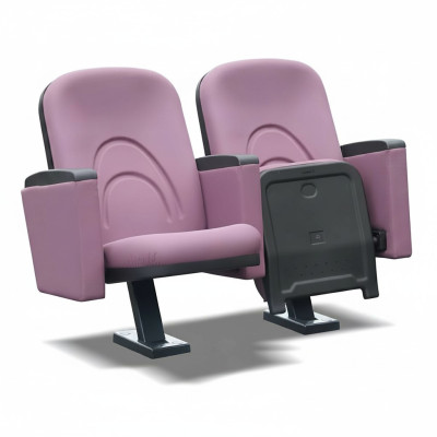 Moderne Fauteuil Fauteuil Canapé 1 Place pour Théâtre Cinéma Design de Luxe Textile Rose