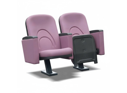 Moderne Fauteuil Fauteuil Canapé 1 Place pour Théâtre Cinéma Design de Luxe Textile Rose