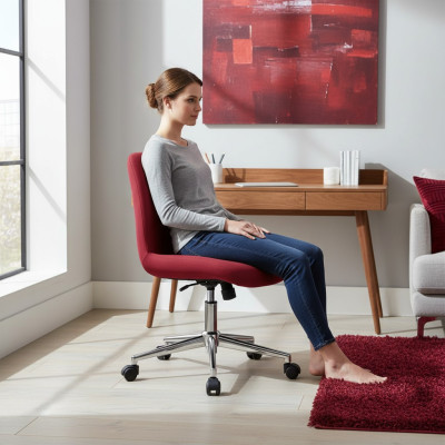 Chaise de bureau rouge Chaise de bureau de luxe Fauteuil de bureau Patron nouvelle Chaise de designer en textile Meuble