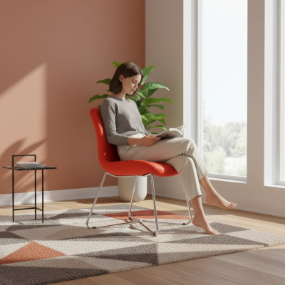 Chaises de luxe design orange chaises rembourrées meubles de bureau nouveaux meubles textiles