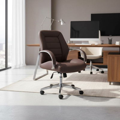 Fauteuil en similicuir avec revêtement, chaise pivotante pour ordinateur, mobilier de bureau, fauteuil de direction