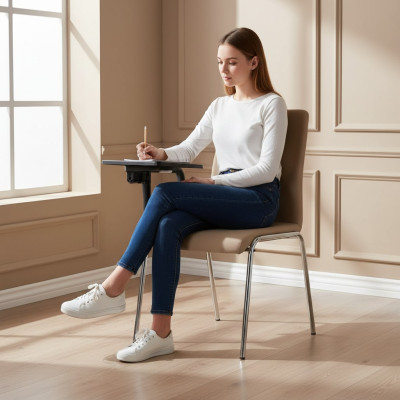 Fauteuil beige élégant Moderne Fauteuil de bureau de qualité supérieure Design neuf