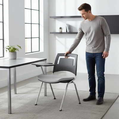 Chaise grise élégante Chaise moderne de haute qualité Design de chaise de bureau nouveau