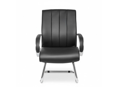 Chaise de direction Siège rembourré en cuir Noir Chaise de bureau Chaises d'ordinateur Meuble de chaise nouveau