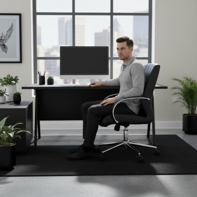 Fauteuil en similicuir Rembourrage Chaise pivotante de bureau Mobilier Chaise de bureau Chaise de direction