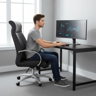 Chaise de bureau pivotante Fauteuil de direction Fauteuil en simili-cuir Rembourrage Chaises informatiques neuf