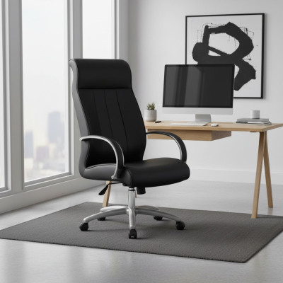 Chaise de bureau pivotante Fauteuil de direction Fauteuil en simili-cuir Rembourrage Chaises informatiques neuf