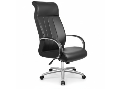 Chaises d'ordinateur chaise de direction noire Fauteuil Fauteuil en cuir synthétique Chaise de bureau pivotante