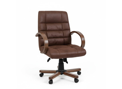 Chaise de bureau en cuir synthétique marron fauteuil de direction chaise de bureau pivotante en cuir synthétique