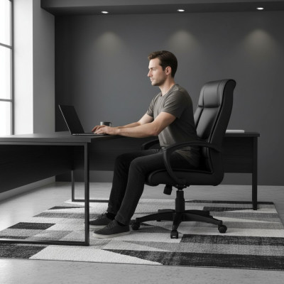 Chaises de bureau noires luxueuses Chaises rembourrées Meubles de designer Chaise pivotante de bureau