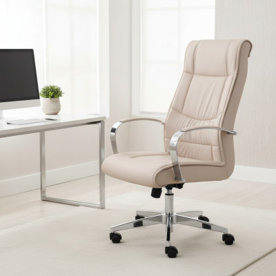 Chaise Chaise de bureau Beige Chaise de bureau Chaise pivotante Fauteuil Fauteuils Chaise de direction Bureau