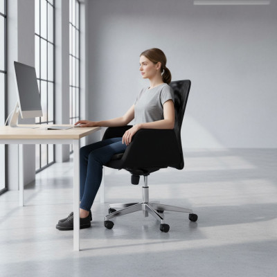 Fauteuil pivotant en tissu Rembourrage tissu Chaise d'ordinateur Mobilier Chaise de bureau Chaise de direction