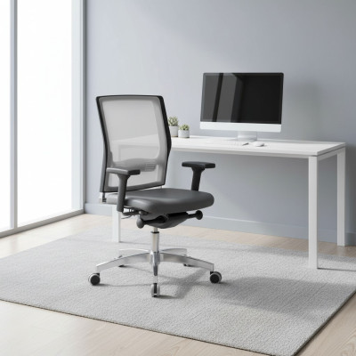 Fauteuil de luxe gris Chaise rembourrée Chaise pivotante pour ordinateur Mobilier Chaises de bureau Chaise de direction