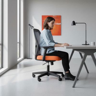 Chaises de bureau Chaise de bureau orange Chaise pivotante Chaise de direction Chaise de bureau en maille design