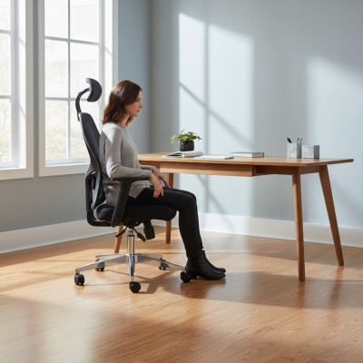 Chaises de bureau Luxe Noir Rembourrées Chaise pivotante d'ordinateur Meubles Chaise exécutive
