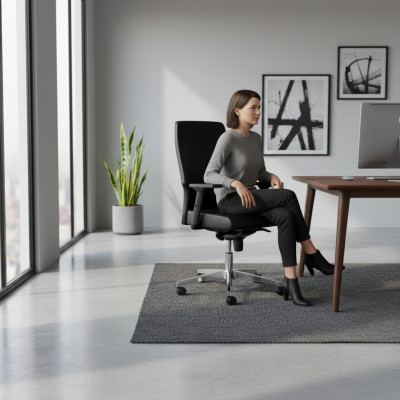 Chaise de bureau noire Chaise de jeu Fauteuil de bureau Chaise pivotante Chaise de patron