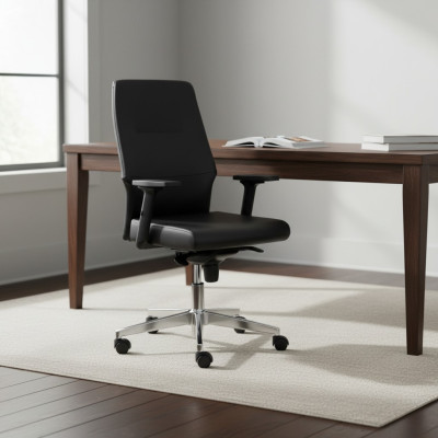 Chaise de bureau noire Chaise de jeu Fauteuil de bureau Chaise pivotante Chaise de patron