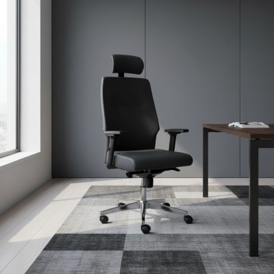 Fauteuil de bureau noir Moderne Chaise de jeu Fauteuil de bureau Chaise pivotante Fauteuil de direction