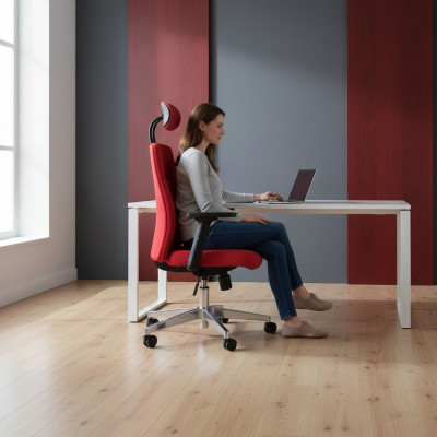 Fauteuil rouge de bureau Fauteuil de jeu moderne Chaise pivotante de bureau Fauteuil de patron nouveau