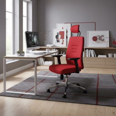 Fauteuil rouge de bureau Fauteuil de jeu moderne Chaise pivotante de bureau Fauteuil de patron nouveau