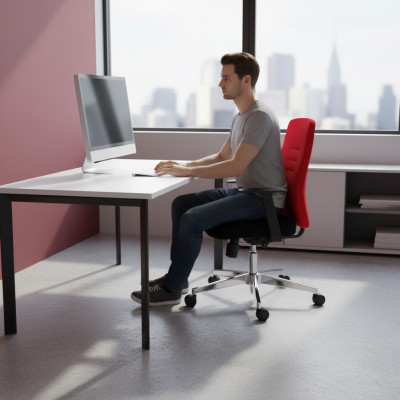 Chaise de bureau rouge Chaise de jeu Textile Chaise de bureau Chaise pivotante Patron nouvelle Chaise
