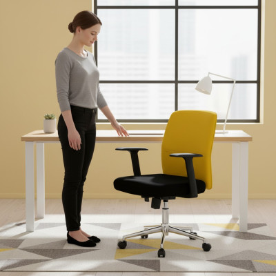 Chaise pivotante moderne Chaise de bureau jaune Chaise de jeu Chaise de bureau Nouvelle chaise nouvelle
