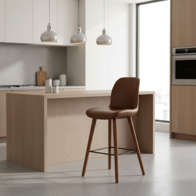 Chaise de salle à manger Luxe Chaises marron Design de chaise Fauteuil Mobilier Chaise en bois nouvelle