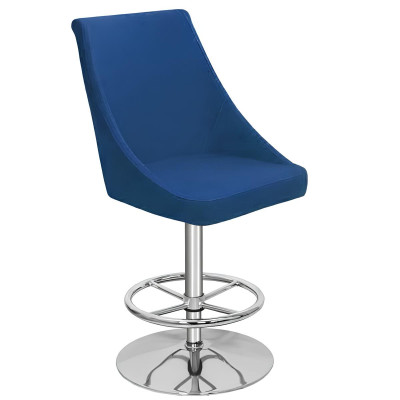 Moderne chaise bleue de haute qualité, tabouret de bar de designer, mobilier de luxe en textile, neuf.