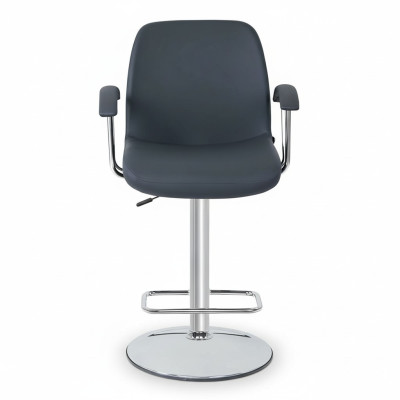Chaise grise moderne Tabouret de bar designer en métal Mobilier de luxe élégant Tabouret