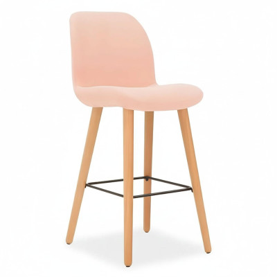 Chaise rose moderne, tabouret de bar design en bois, meuble de luxe élégant, tabouret nouveau.