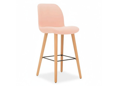 Chaise rose moderne, tabouret de bar design en bois, meuble de luxe élégant, tabouret nouveau.