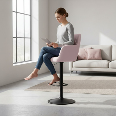 Tabouret de bar rose Chaise de tabouret de bar élégante en métal design Chaise de salle à manger nouvelle