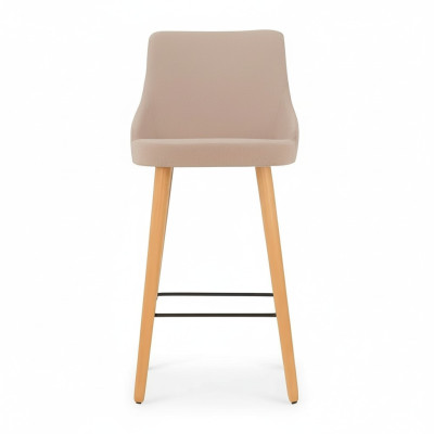 Tabouret de bar moderne en bois de designer Chaise de salle à manger Tabouret de bar Beige nouveau