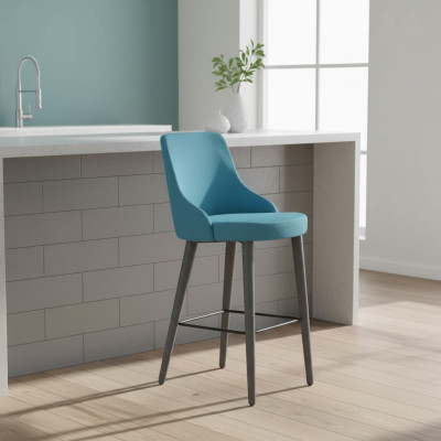 Tabouret de bar élégant Chaise en bois de designer Chaise de salle à manger Tabouret Bleu Bar Nouveau