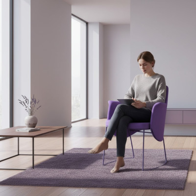 Chaise de salle à manger Chaise Chaise de cuisine Fauteuil Place Tissu Moderne Bois Violet