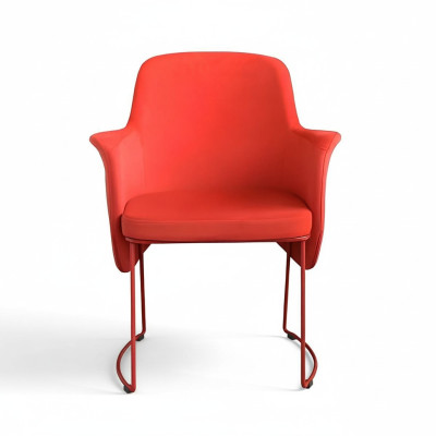 Chaise de salle à manger moderne Chaise de cuisine Chaise Fauteuil Siège Tissu Moderne Bois Rouge