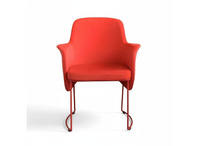 Chaise de salle à manger moderne Chaise de cuisine Chaise Fauteuil Siège Tissu Moderne Bois Rouge