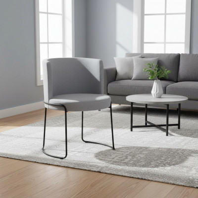 Chaise moderne Rembourrage Chaises de salle à manger Textile Couleur Gris 1 Place Nouveau