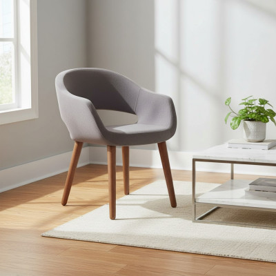 Chaise de salle à manger grise Chaise de salon Accoudoirs Chaises Designer Bois