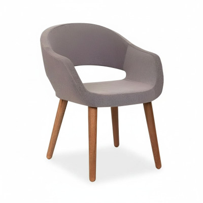 Chaise de salle à manger grise Chaise de salon Accoudoirs Chaises Designer Bois