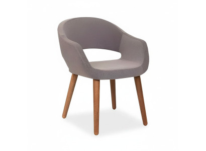 Chaise de salle à manger grise Chaise de salon Accoudoirs Chaises Designer Bois