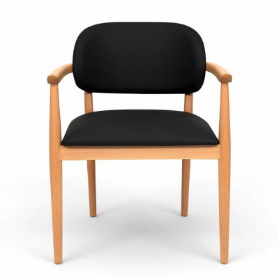 Fauteuil noir designer chaise de salle à manger de luxe siège unique en bois