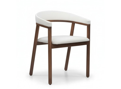 Chaise de salle à manger Chaise en bois blanche Chaise moderne à un seul siège avec accoudoirs Chaises