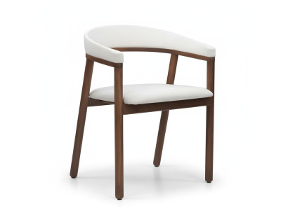 Chaise de salle à manger Chaise en bois blanche Chaise moderne à un seul siège avec accoudoirs Chaises
