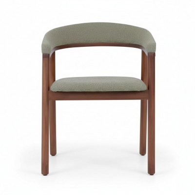 Chaise de salle à manger grise Design Chaise en bois Siège simple Rembourrage Chaise 1 place