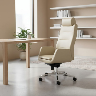 Fauteuil de bureau beige fauteuil pivotant de luxe fauteuil de direction Mobilier de bureau Siège Fauteuil